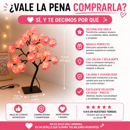 Lampara con rosas led