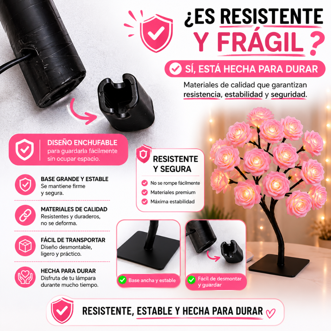 Lampara con rosas led