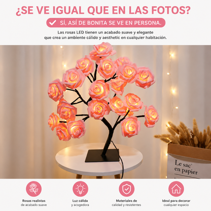 Lampara con rosas led